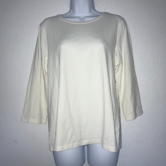 Chico's Tops - Chico’s Ivory True Color Tee Knit  Crew Top 2 / L